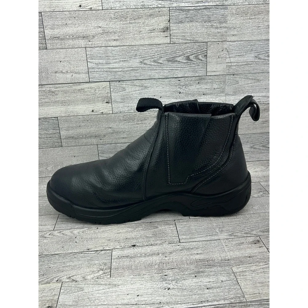 Florsheim MT75 Black Leather Steel Toe Work Boots Men Sz 11 3E EH Slip Resistant